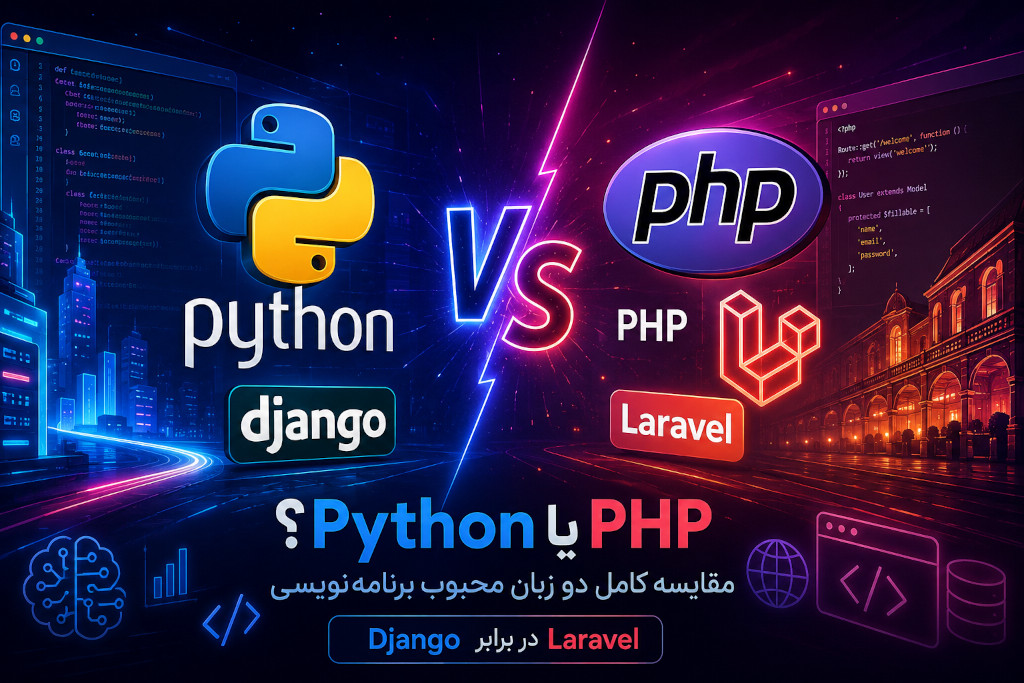 Python یا PHP؟ مقایسه کامل دو زبان محبوب برنامه‌نویسی و نبرد Django با Laravel در سال 2026